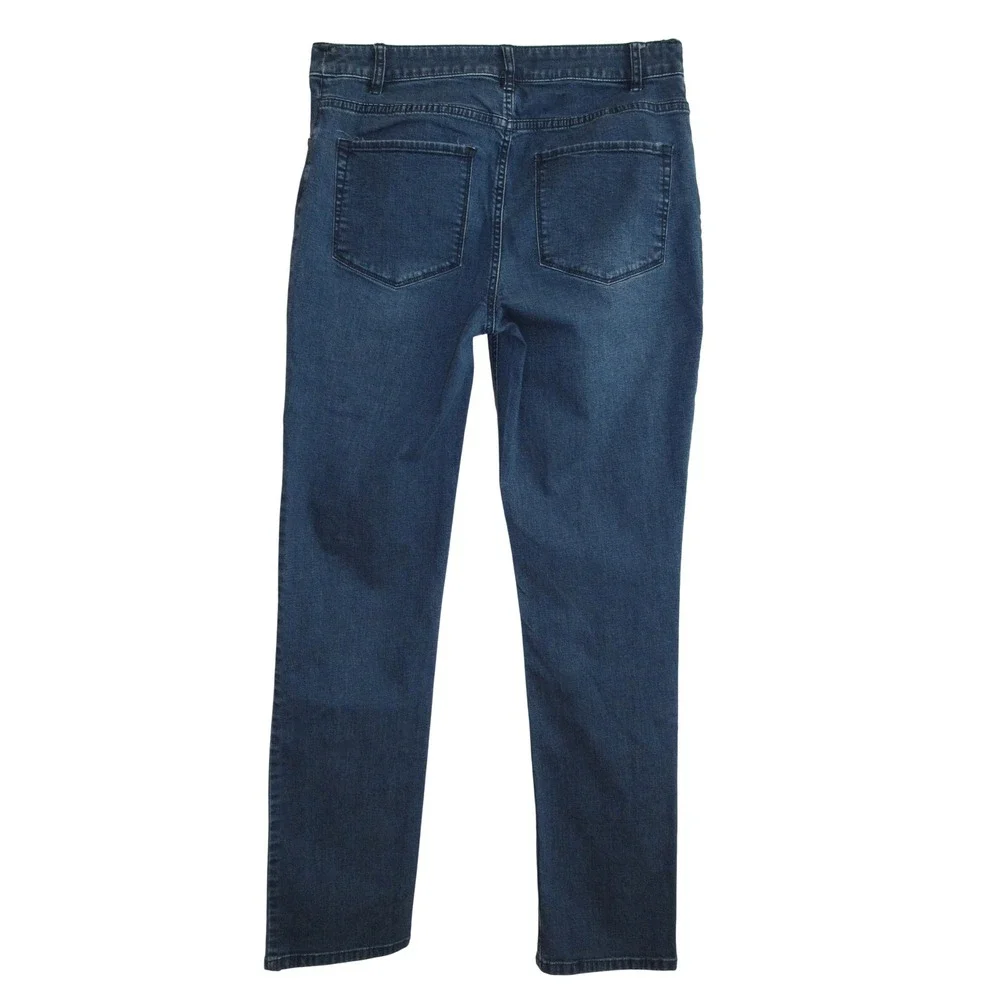 J. Jill Tried & True Fit Slim Leg Jeans Medium Wash Blue Stretch Denim Womens 4